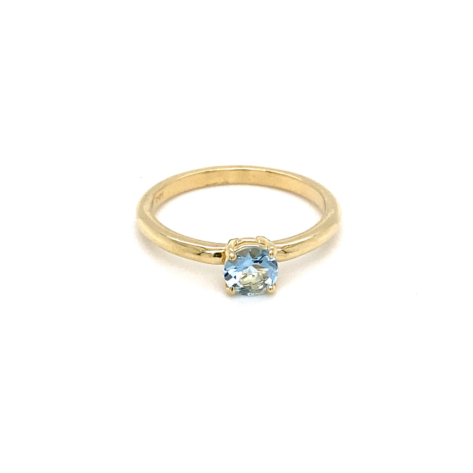 14k Yellow Gold 5mm Aqua Ring size 7