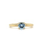 14k Yellow Gold 5mm Aqua Ring size 7