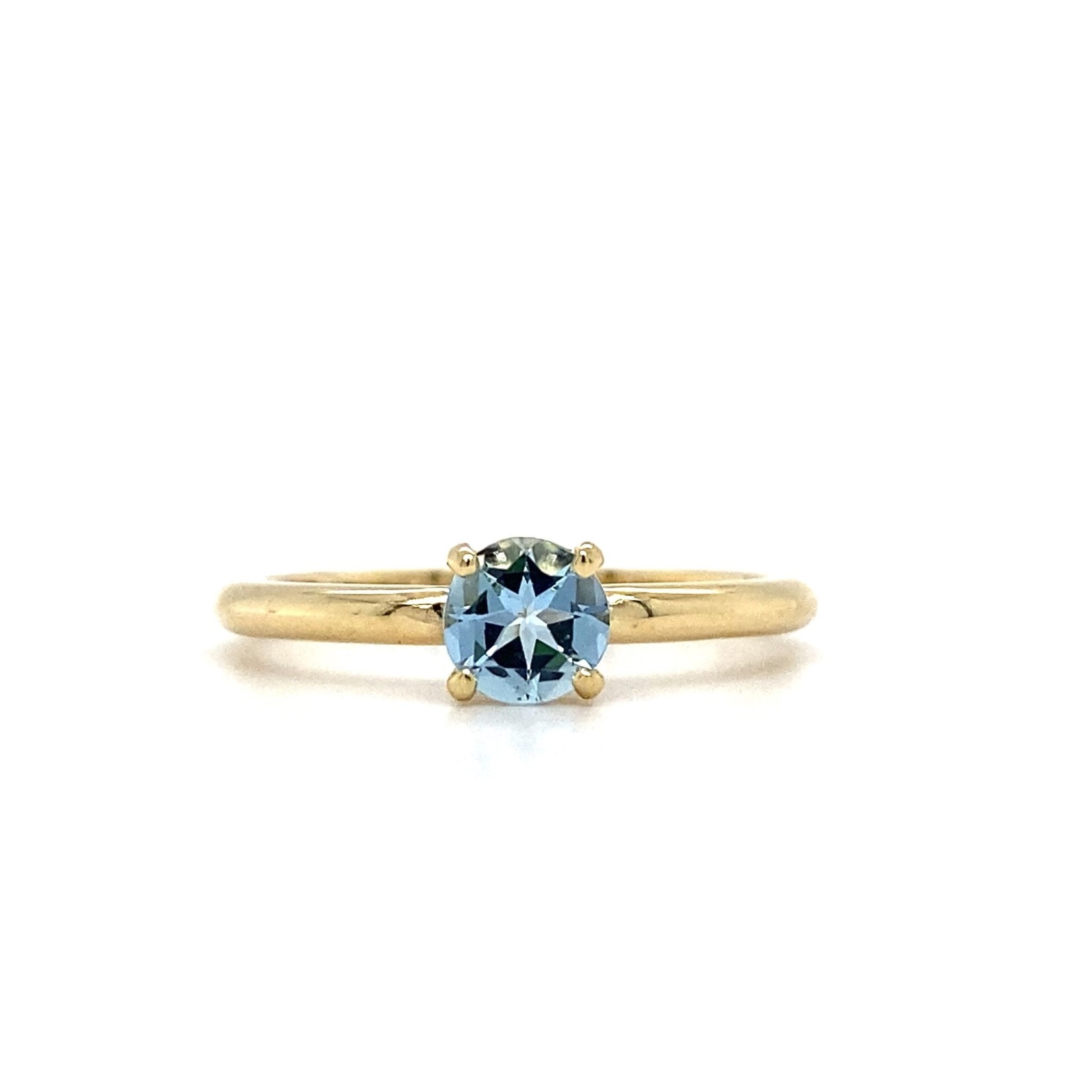14k Yellow Gold 5mm Aqua Ring size 7