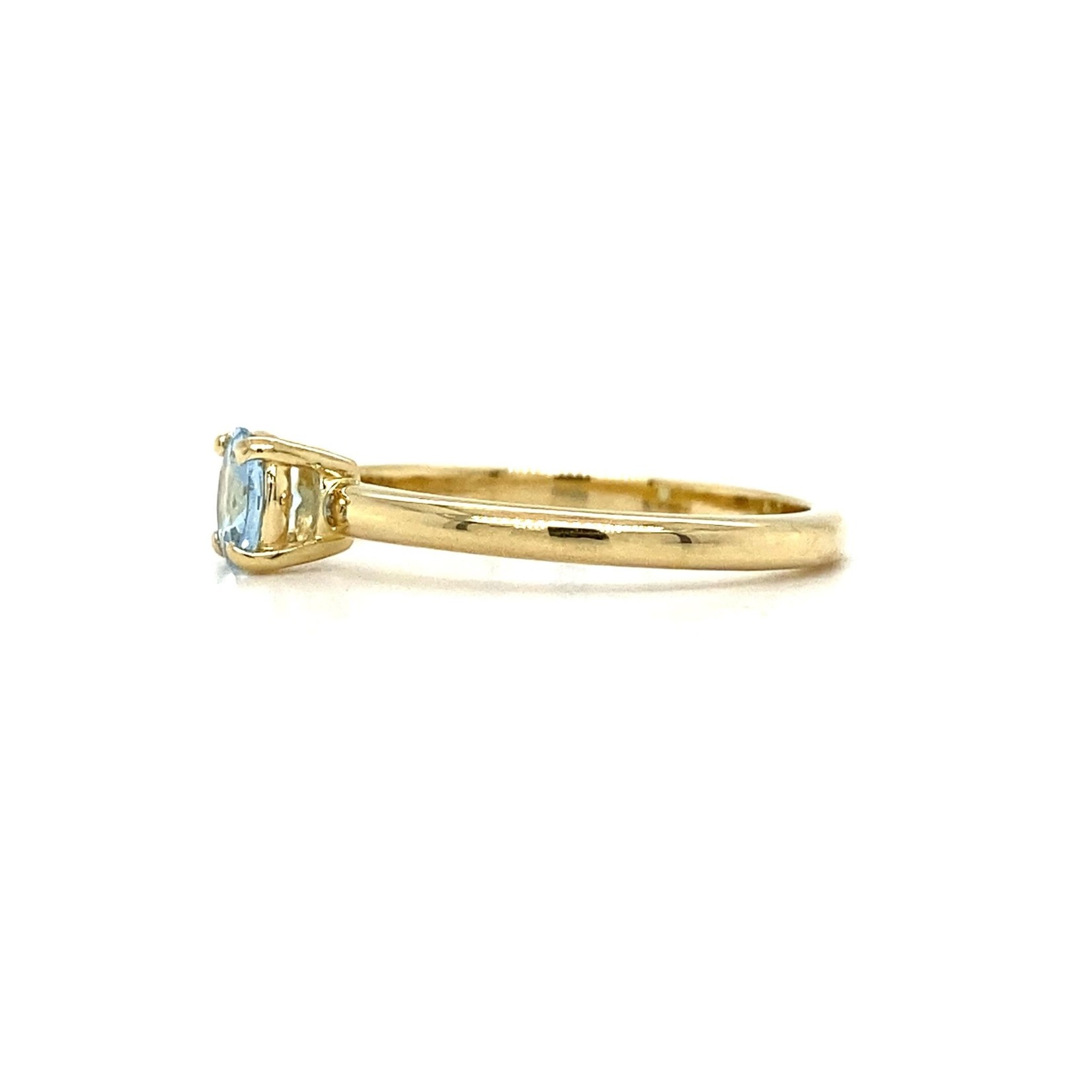 14k Yellow Gold 5mm Aqua Ring sz7