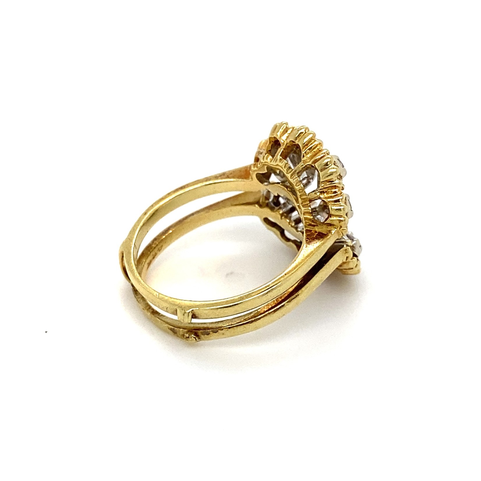 14K Yellow Gold Diamond "Insert" Ring D+/-.60tw size 5.5