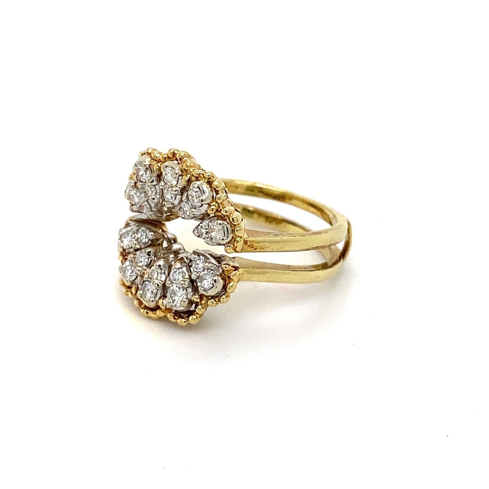 14K Yellow Gold Diamond "Insert" Ring D+/-.60tw size 5.5