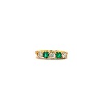 18K Yellow Gold Emerald & Diamond Ring sz7 D+/-.38tw