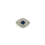 Platinum Art Deco Sapphire Diamond Ring D+/-.76cttw S +/-.35tw size 5.25+