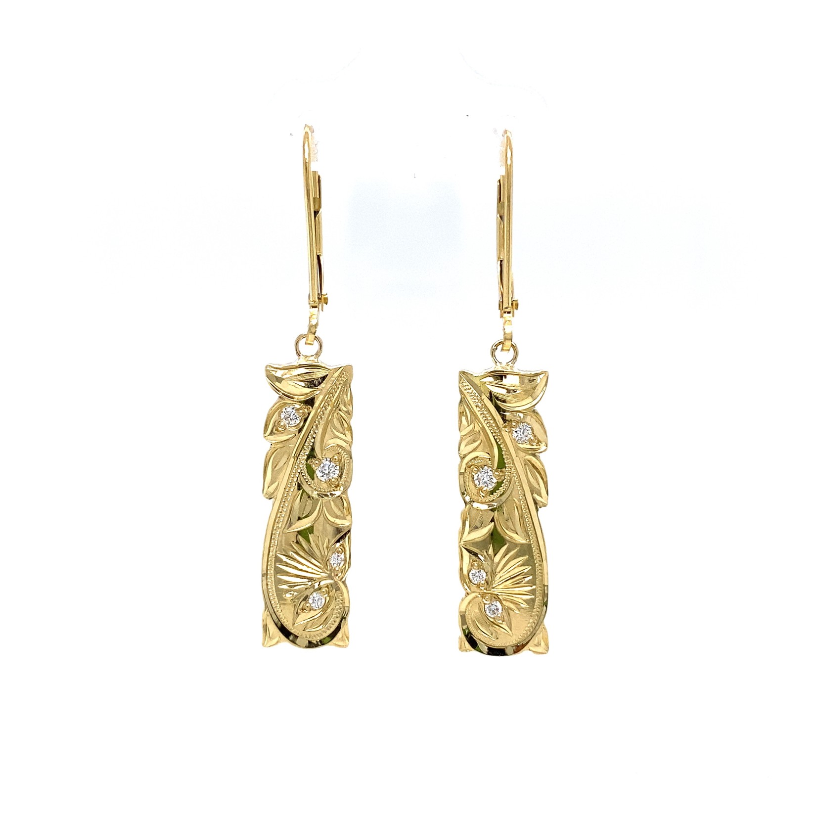 Lehua Blossom 18K Yellow Gold  8mm Lehua Blossom Kālai Kula Diamond Earrings