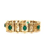 14k Yellow Gold 7" Emerald Bracelet 8cttw