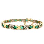 14KY Emerald/Dia Tennis Bracelet D.36cttw 16.07g