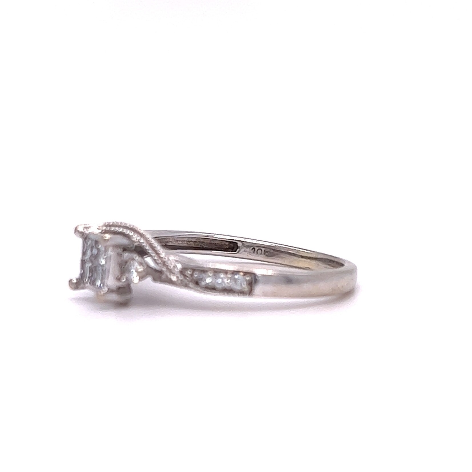 10K White Gold Diamond ring D.25ctw sz5.5