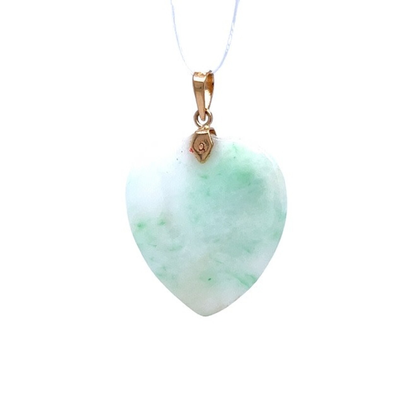 14K Yellow Gold Jade Heart pendant