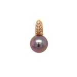 14K Rose Gold 9mm Tahitian Pearl with diamonds D.07tw