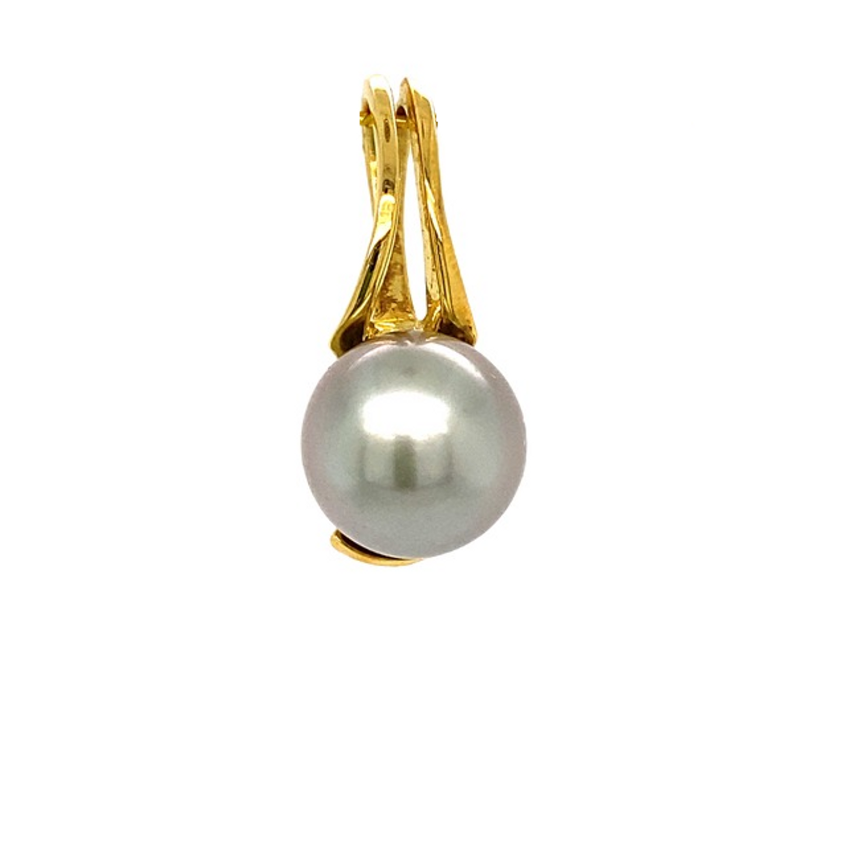 18K Yellow Gold 11-12mm Tahitian Pearl pendant