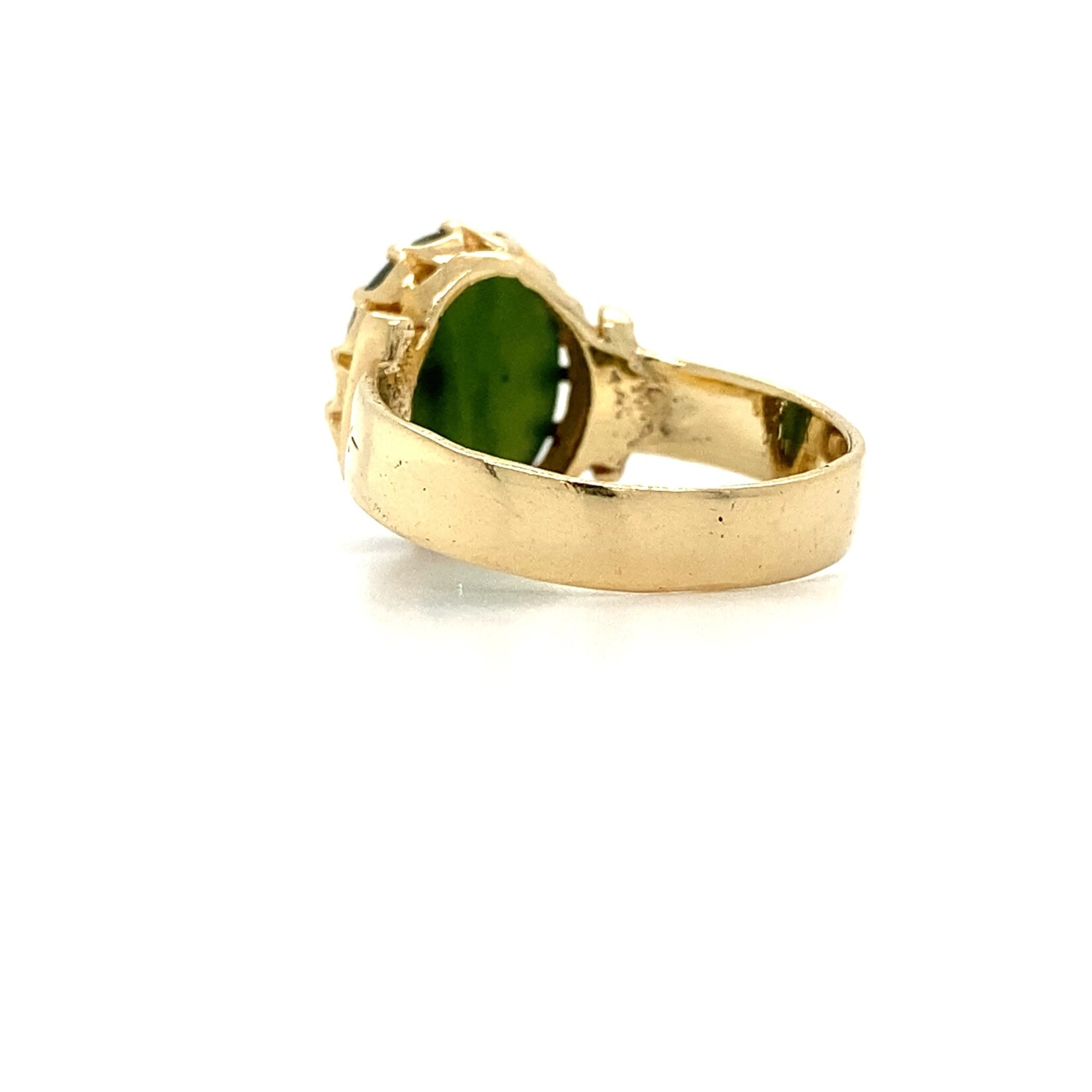 14K Yellow Gold Nephrite ring size 5.75