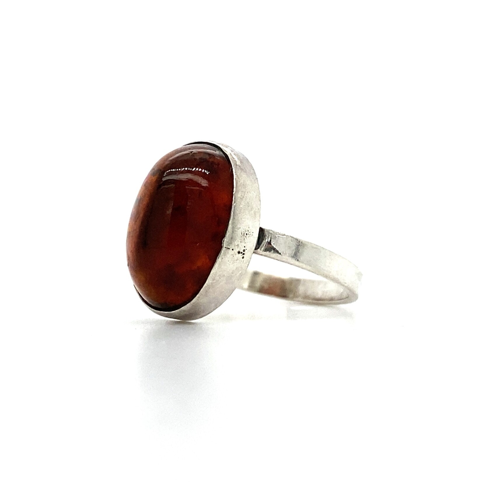 Sterling Silver Baltic Amber ring size 4.75