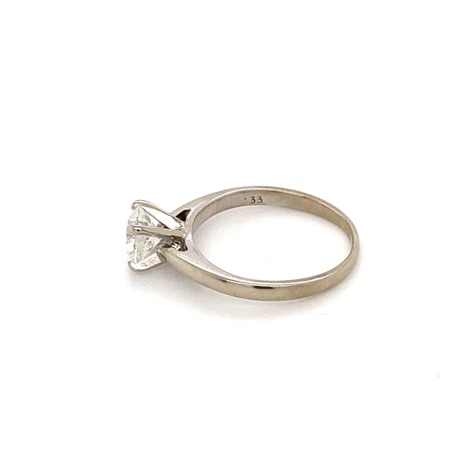18K White Gold Diamond Solitaire ring 1ct H,I1 size 6.75