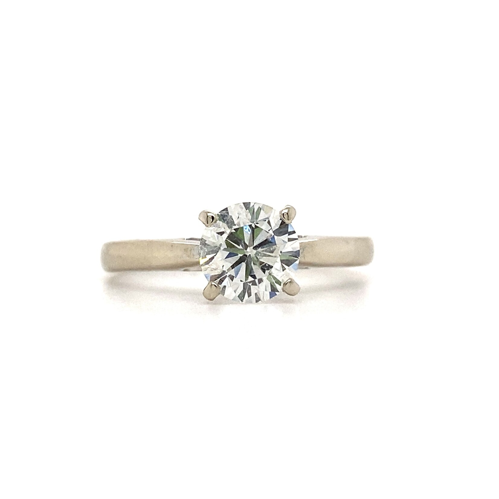 18K White Gold Diamond Solitaire ring 1ct H,I1 size 6.75