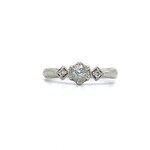 Platinum White Sapphire Diamond ring D.01tw size 4.75
