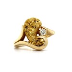 14K Yellow Gold "Nugget" Diamond ring size 6.5