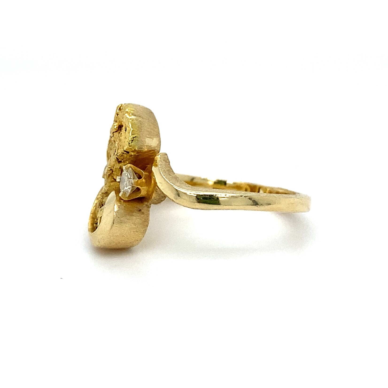 14K Yellow Gold "Nugget" Diamond ring size 6.5
