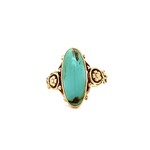 13K Yellow Gold Turquoise Ring size 5.25