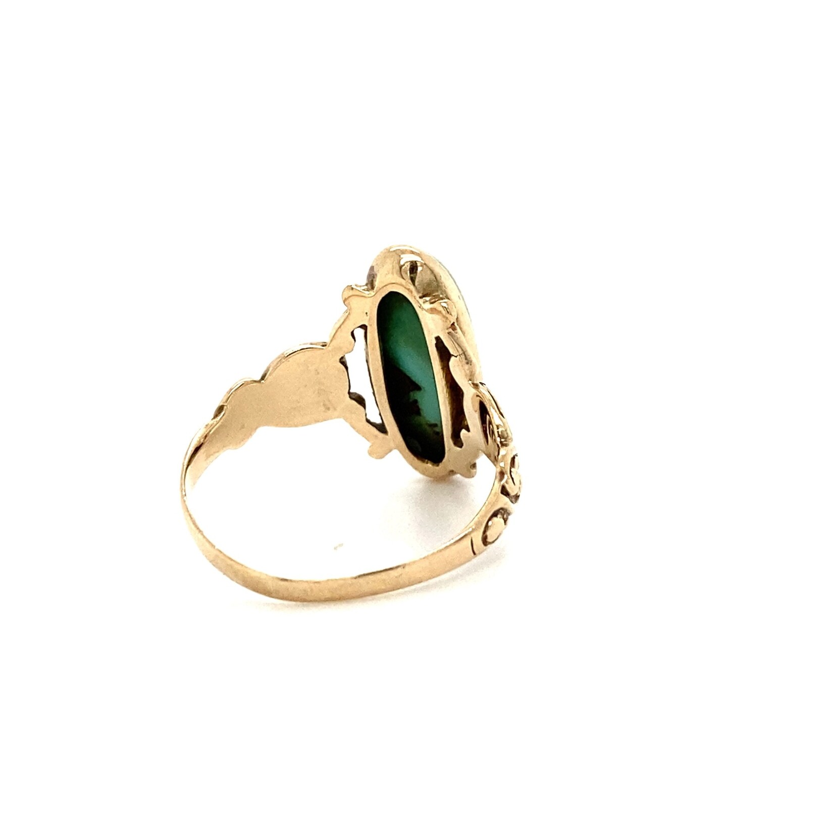 13K Yellow Gold Turquoise Ring size 5.25