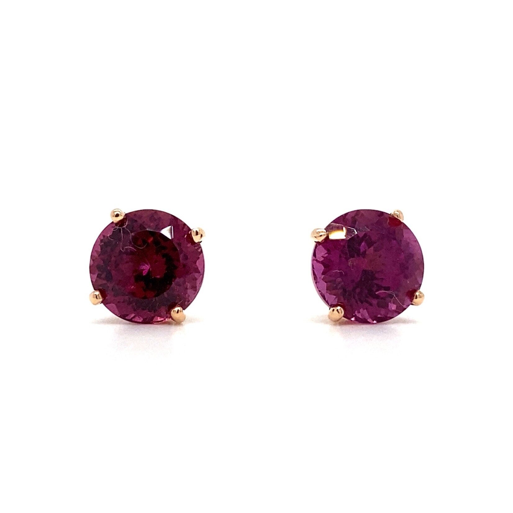 14K Rose Gold 7mm Rhodolite Garnet stud earrings