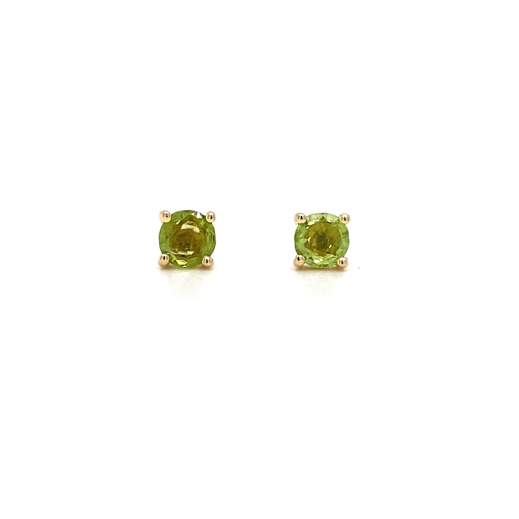 14K Yellow Gold 4mm Peridot studs