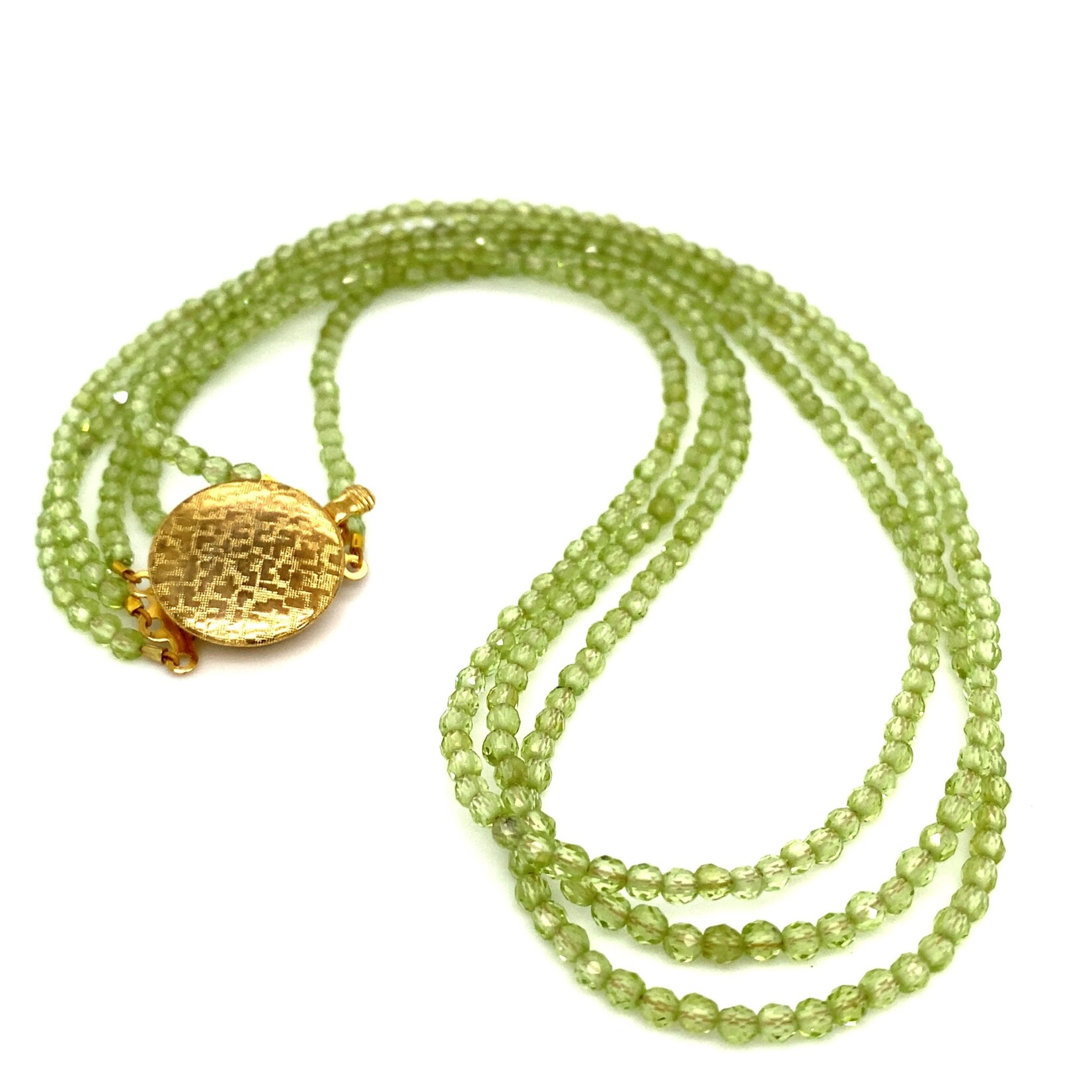 Yellow Gold Filled 18" 3mm Peridot Layered Necklace