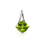 14K White gold  Peridot with diamond P.2.25ct D.05tw