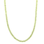 Sterling Silver 16" 2mm Peridot Necklace