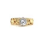 10K Yellow Gold Cubic Zirconia Floral ring size 7