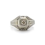 18K White Gold Diamond Ring +/-.10cttw SI1 size 9