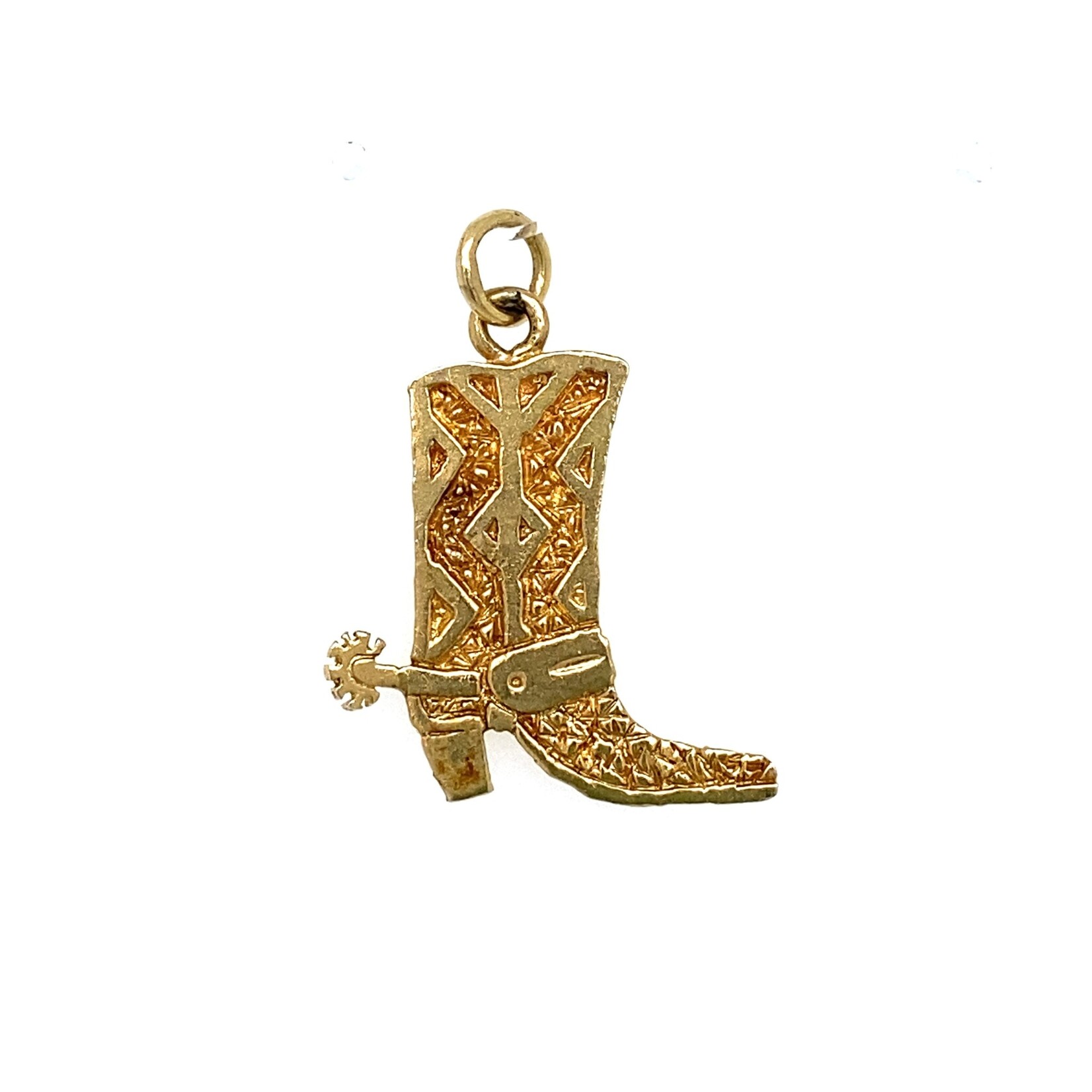 14K Yellow Gold Boot with Spur Pendant