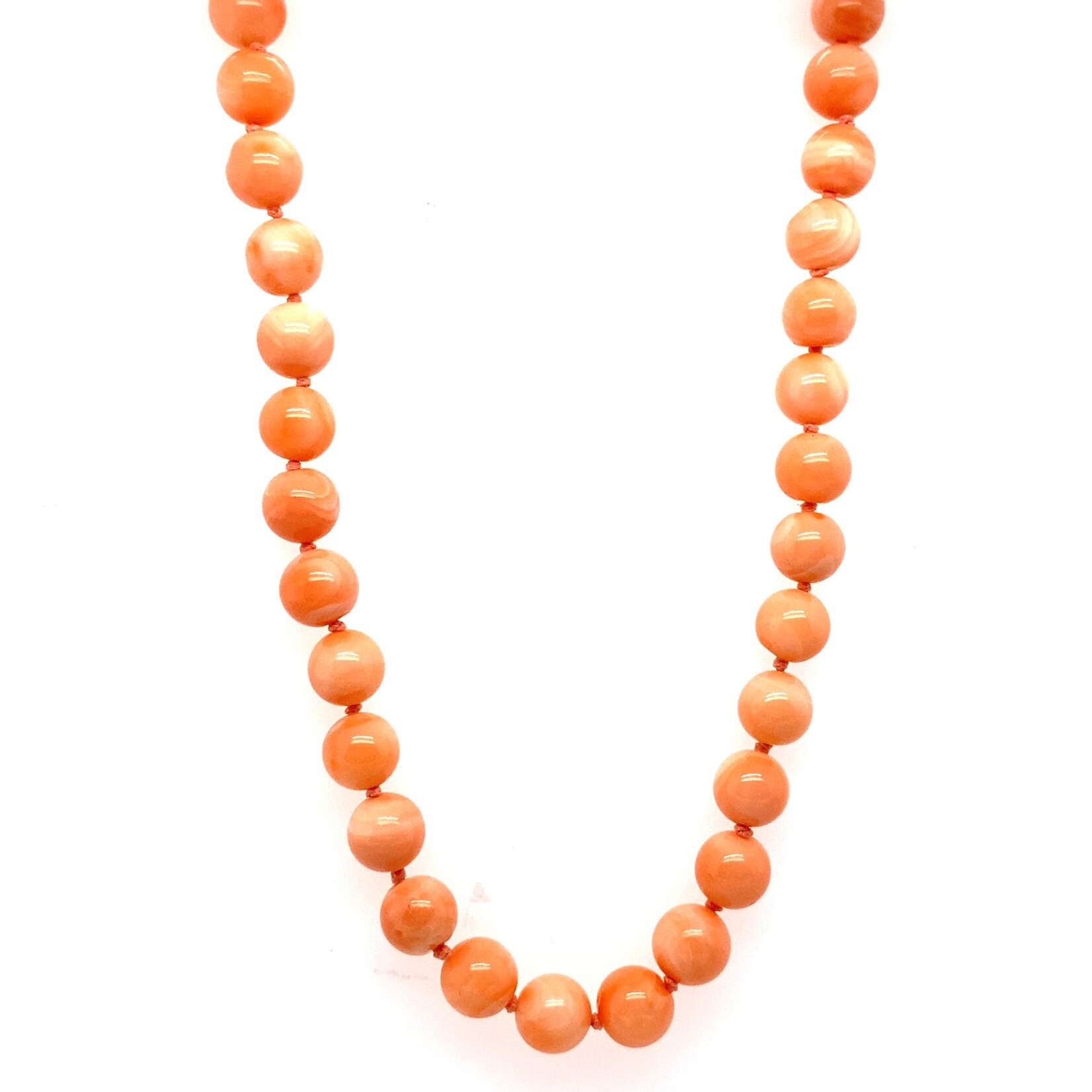 14K Yellow Gold 18" 7mm Coral necklace