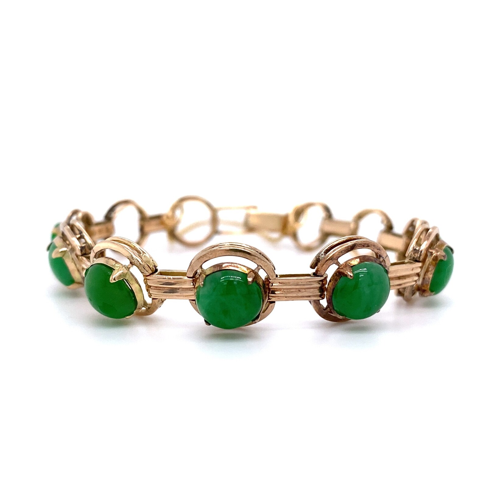 14K Yellow Gold "Jade" link bracelet