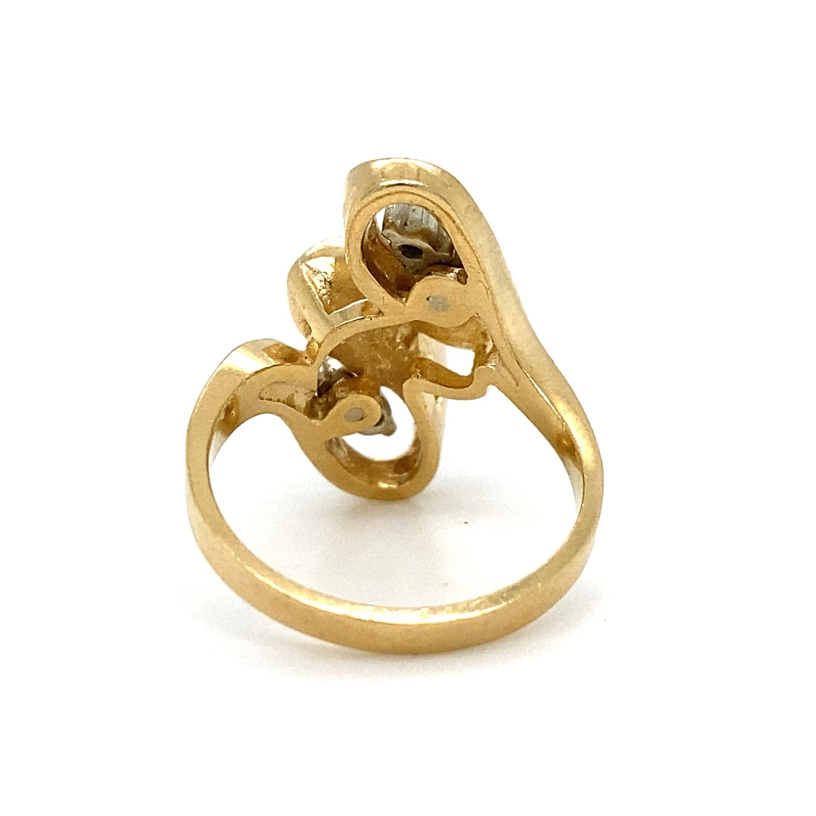 14K Yellow Gold  Diamond Freeform ring size 6.25 D+/-.16cttw