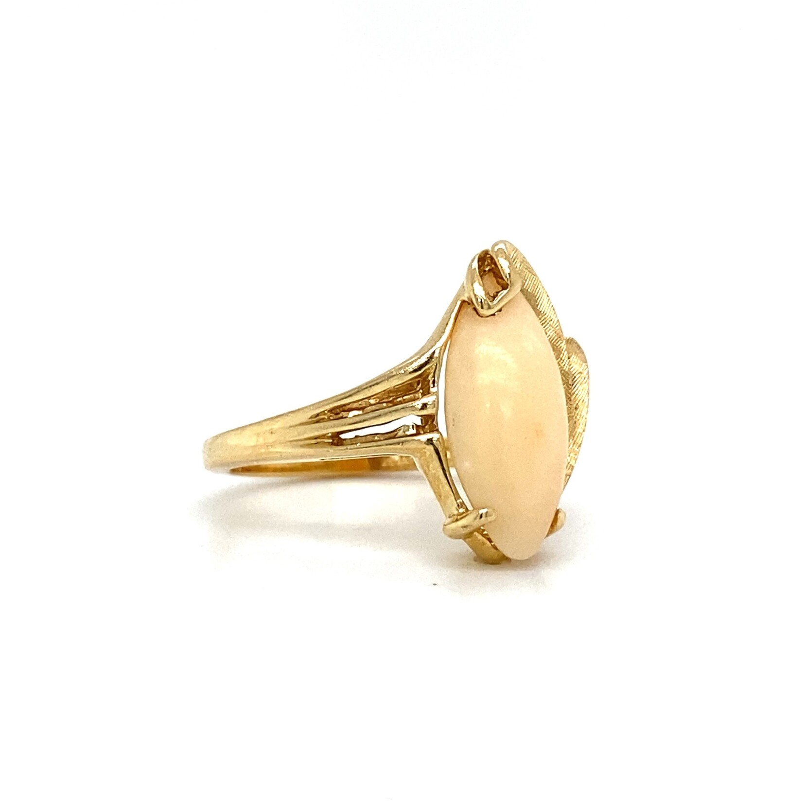 14K Yellow Gold Angel Skin Coral ring size 6.25