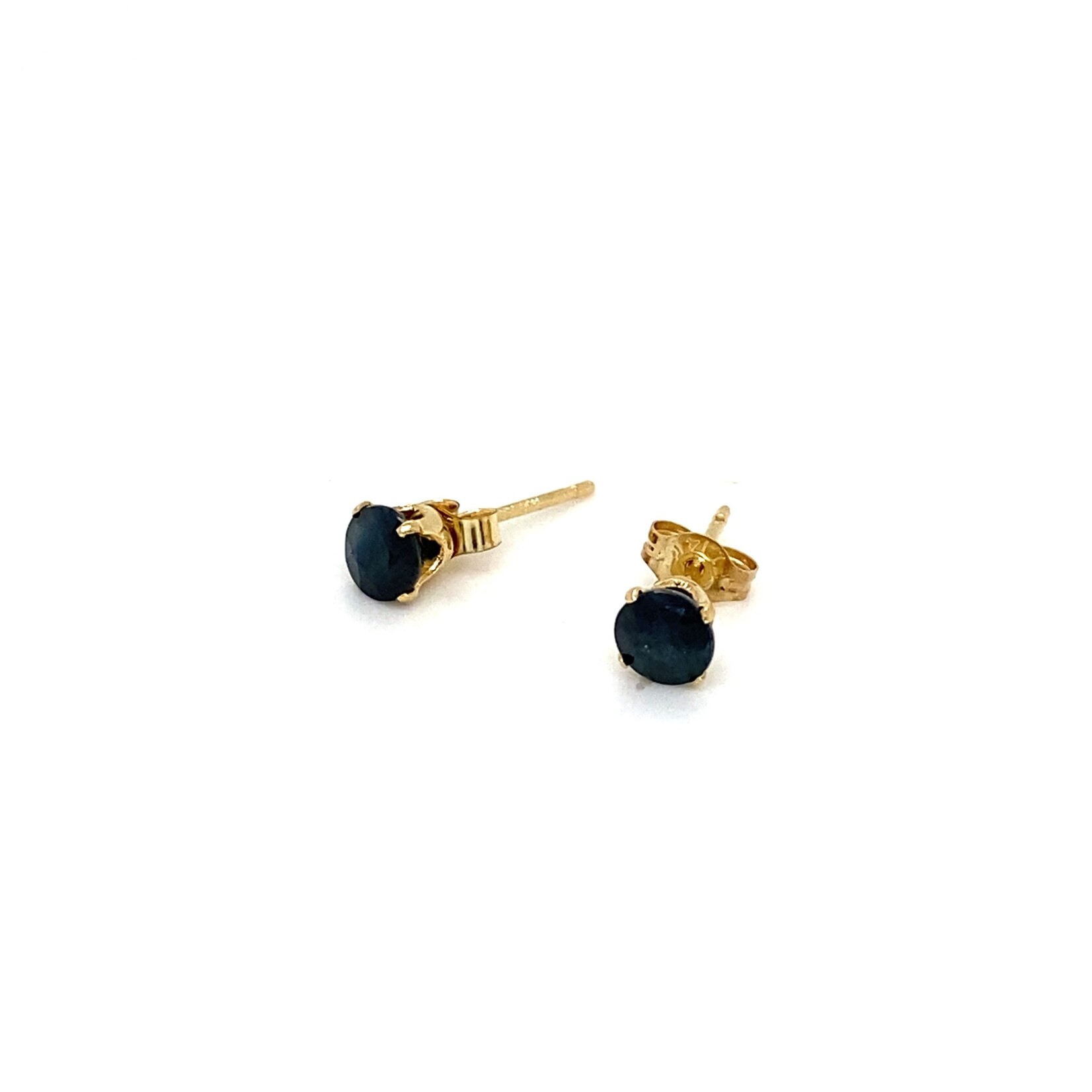 14K Yellow Gold Blue stone studs