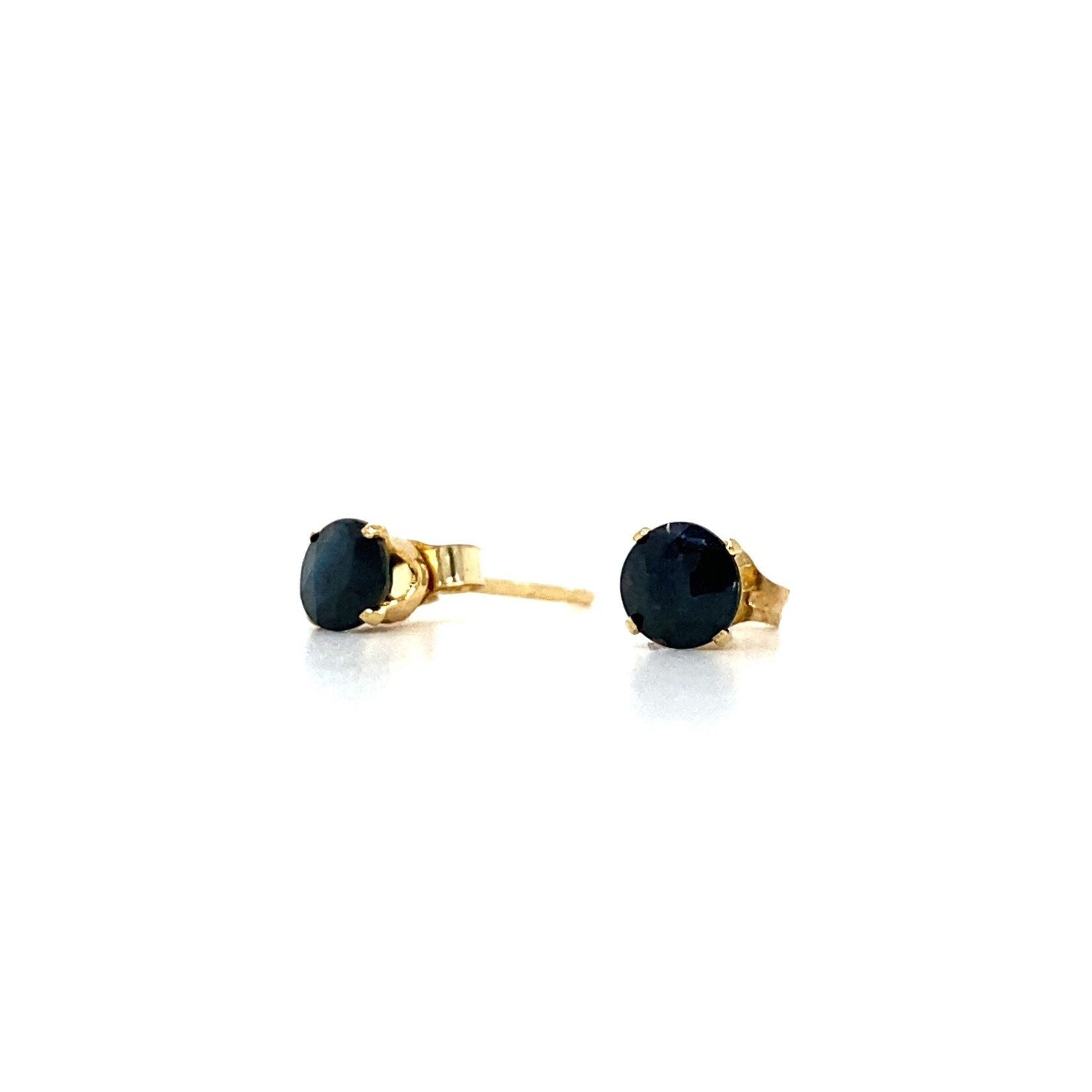 14K Yellow Gold Blue stone studs