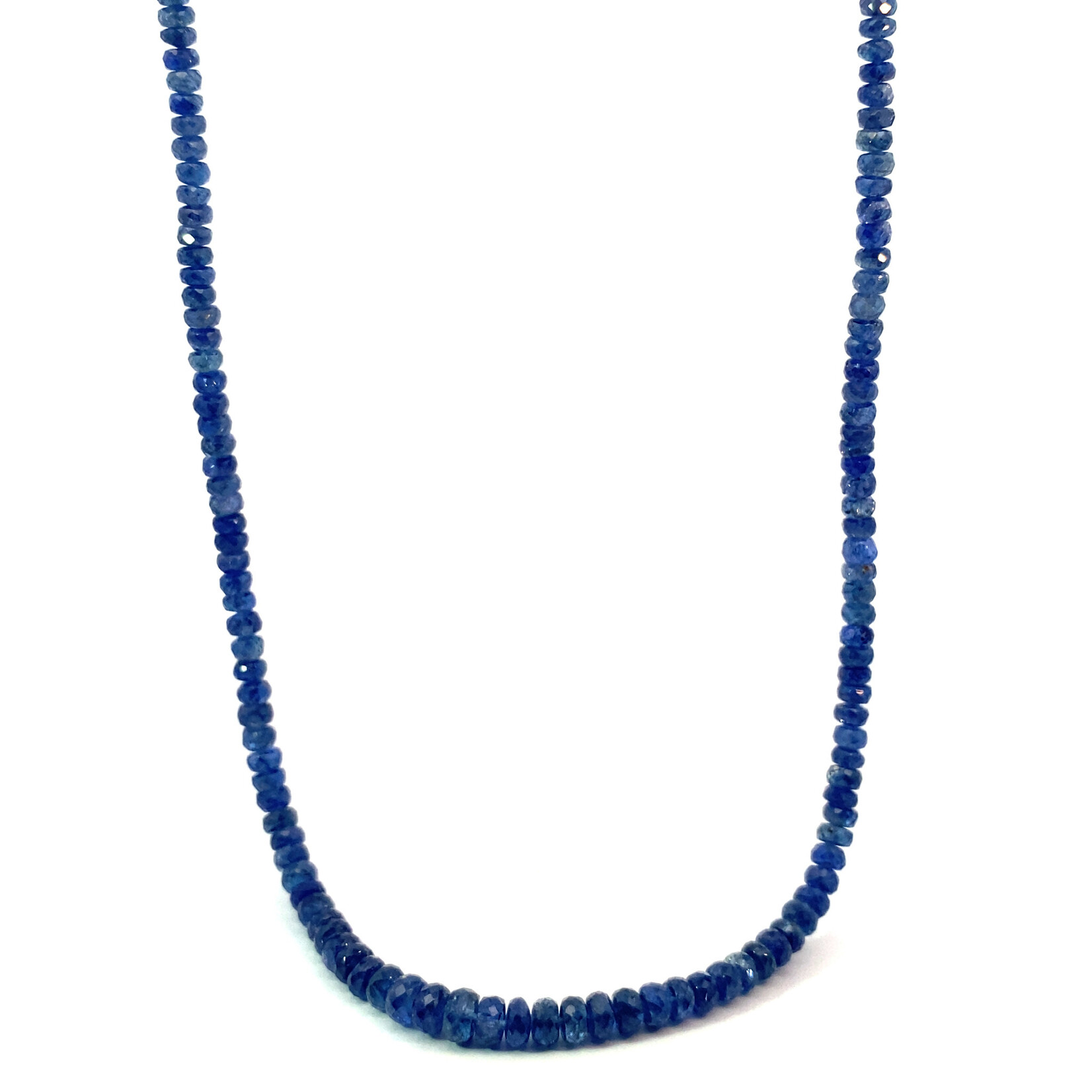 14K Yellow Gold 23" Cornflower Blue Sapphire Necklace