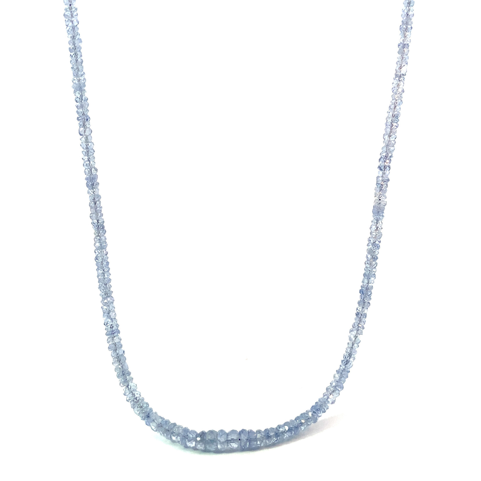14k White Gold 17” Blue Sapphire necklace