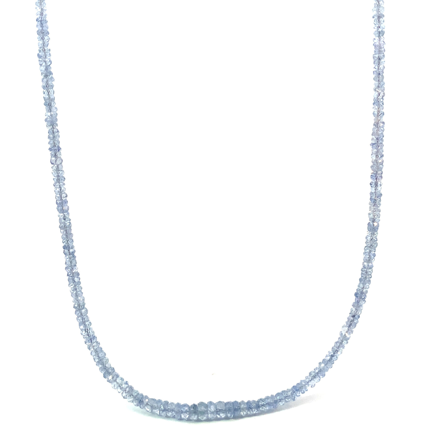14K White Gold 17” Blue Sapphire Necklace