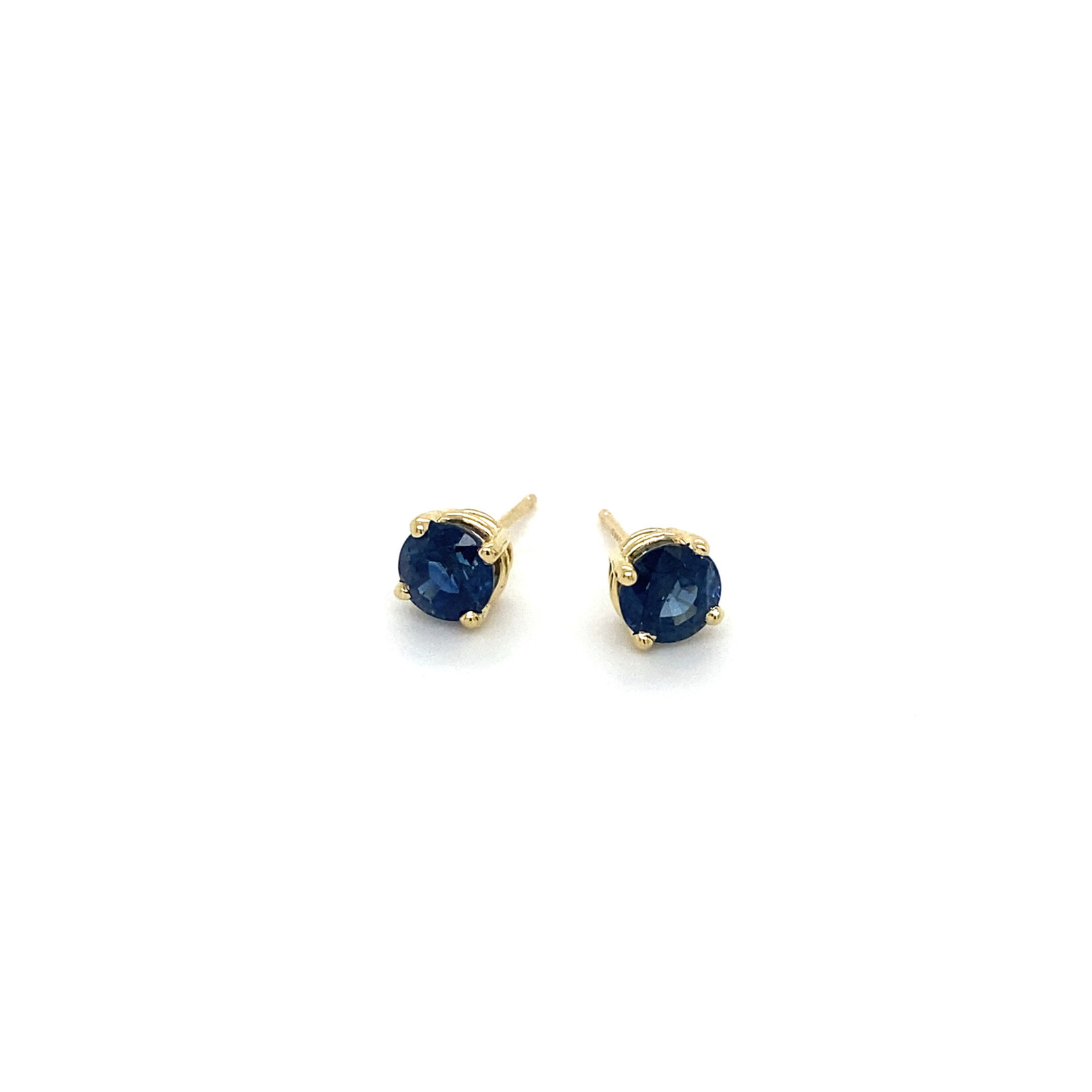 14K Yellow Gold 5.5mm Sapphire studs 1.88ct