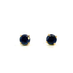 14K Yellow Gold 5.5mm Sapphire studs 1.88ct