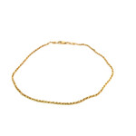 14K Yellow Gold 9.5" Rope Anklet