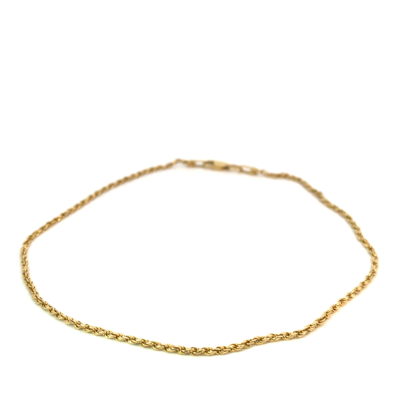 14K Yellow Gold 9.5" Rope Anklet