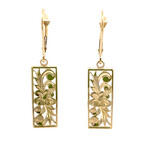 14K Yellow Gold Pierced Hibiscus on leverbacks