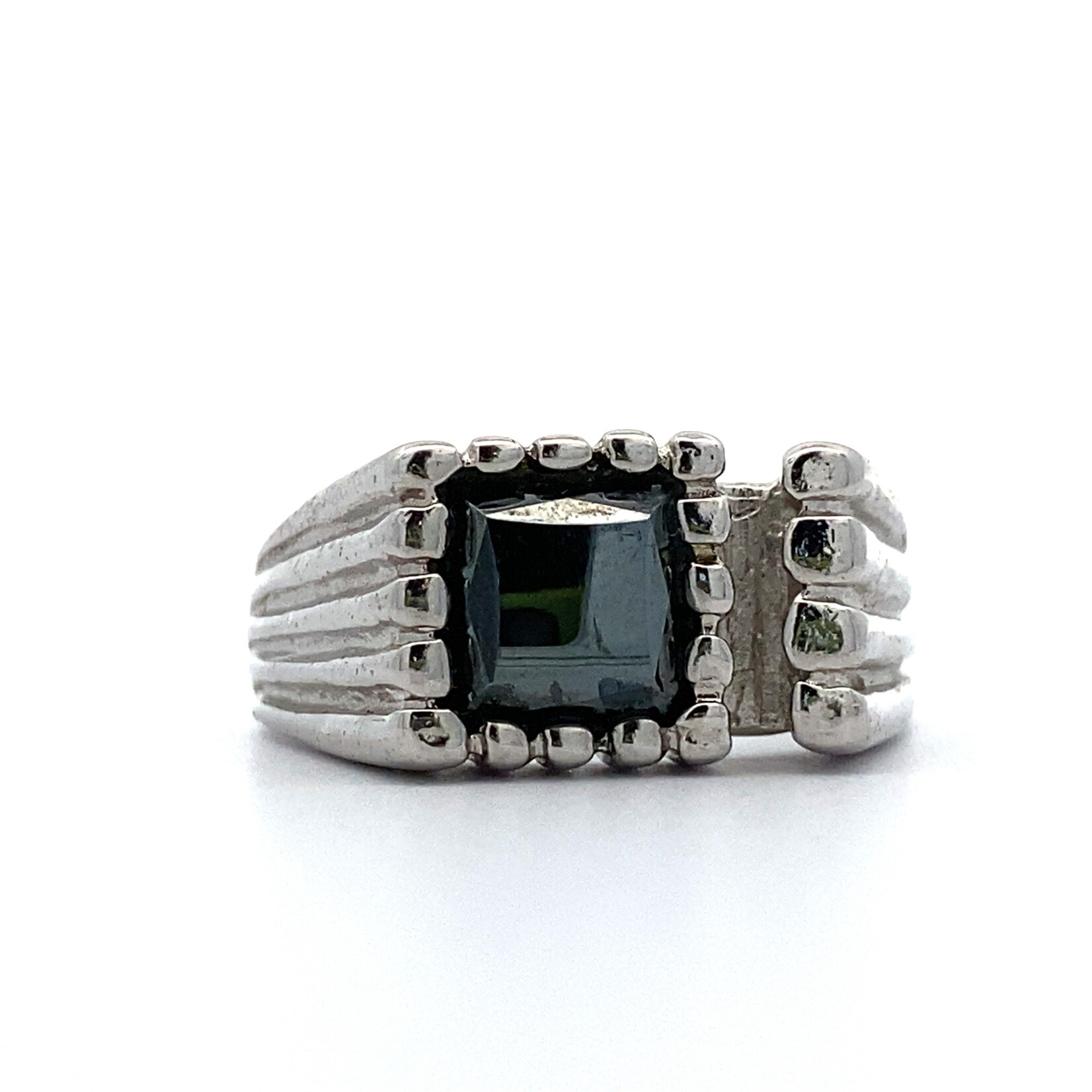 Sterling Silver Menʻs Hematite Ring size 10