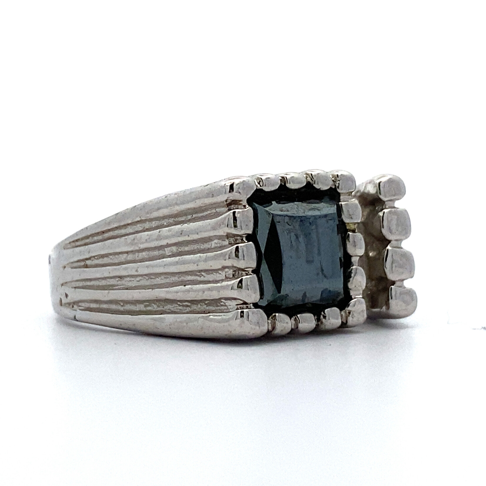 Sterling Silver Men s Hematite Ring sz10