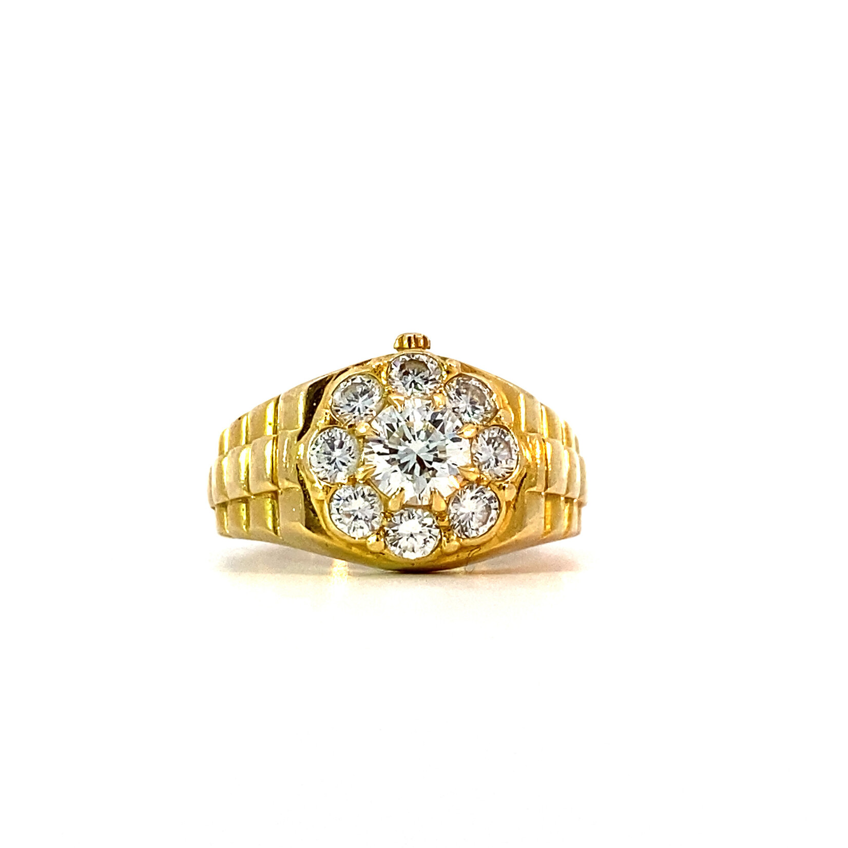 22K Yellow Gold Watch style Diamond Ring D1.10cttw size 7.25