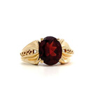 14K Yellow Gold 10x8mm  Garnet ring size 7